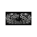 Crazy Spin Bitch -Silver- Black Anywhere Sticker 7.5"x3.75"