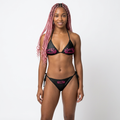 Crazy Spin Bitch™ Tie-Side Bikini -Hot Pink on Black