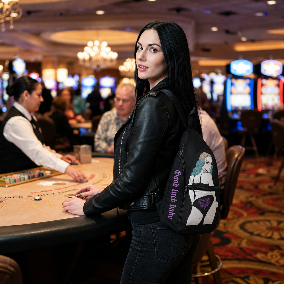 Good Luck Babe™ Cutest Sling Bag Ever 💋Side zip compartments.