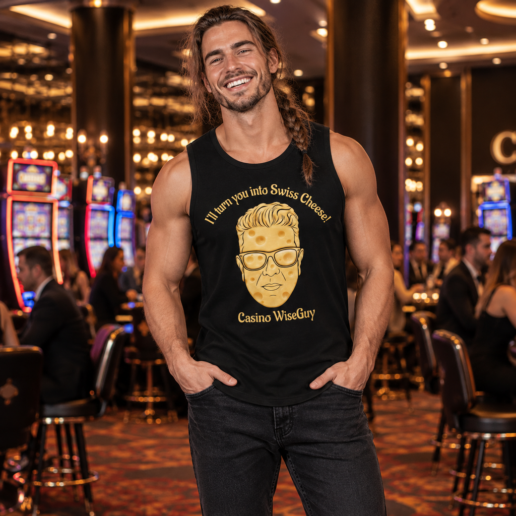 I'll Turn You Into Swiss Cheese! Casino WiseGuy™ Sleeveless Tee