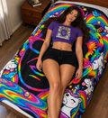 Rainbows 🌈&🦄 Unicorns Casino WiseGuy™ Velveteen Plush Blanket 60"x80"
