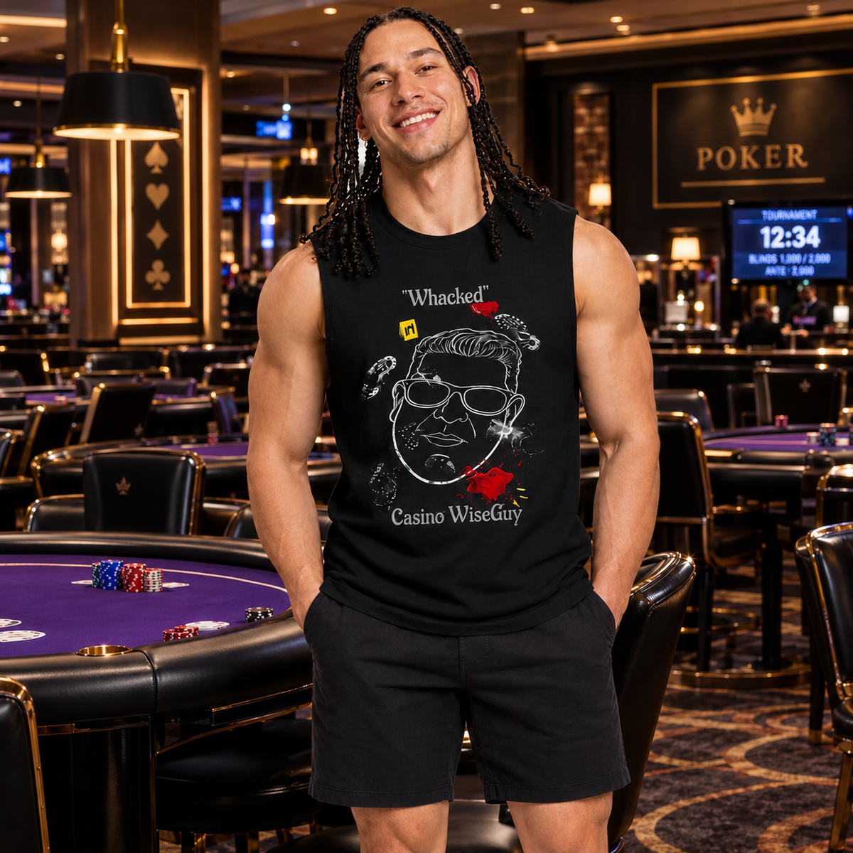 "Whacked" Casino WiseGuy™ Sleeveless Tee