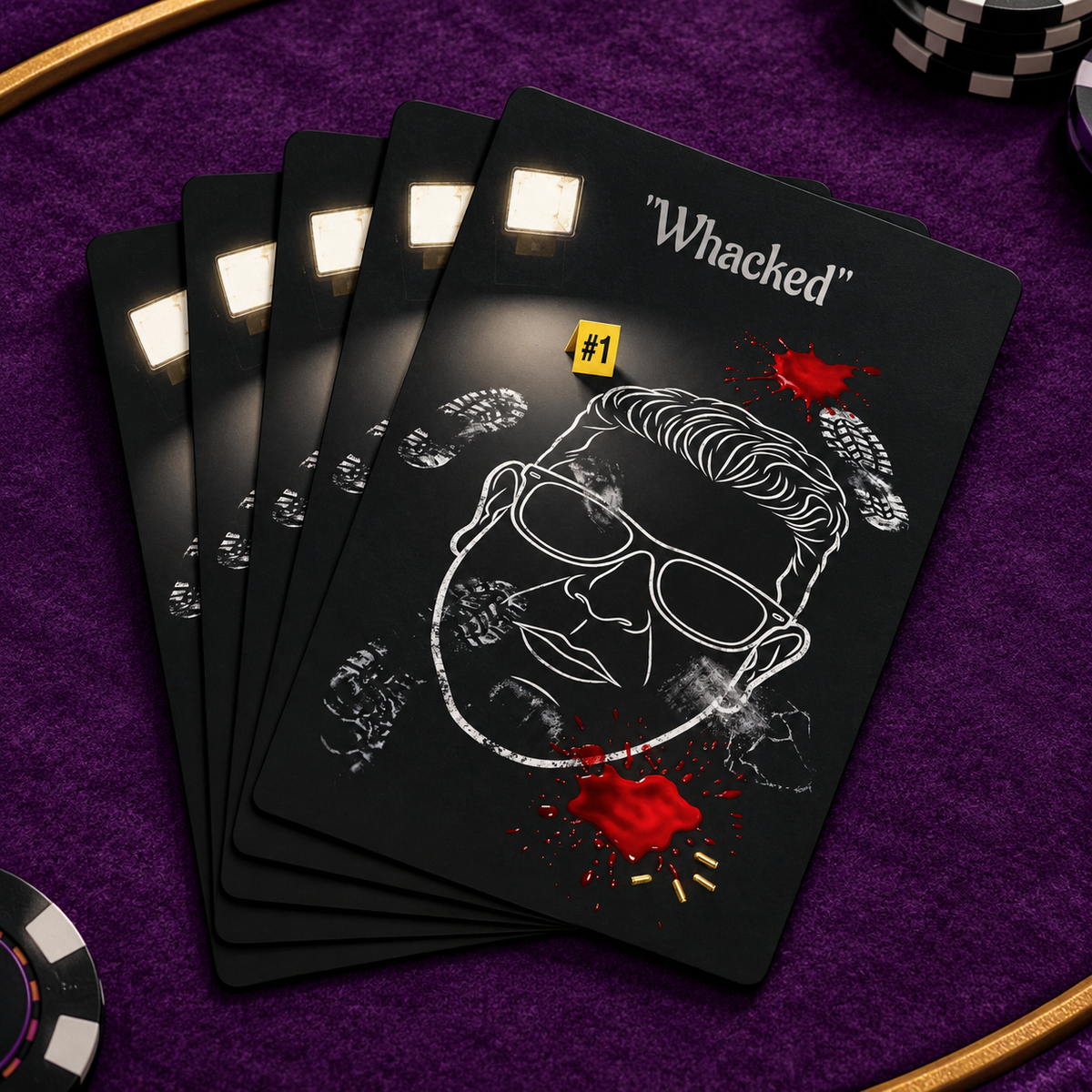 "Whacked" Casino WiseGuy™ Playing Cards.  Wiseguys like to play games